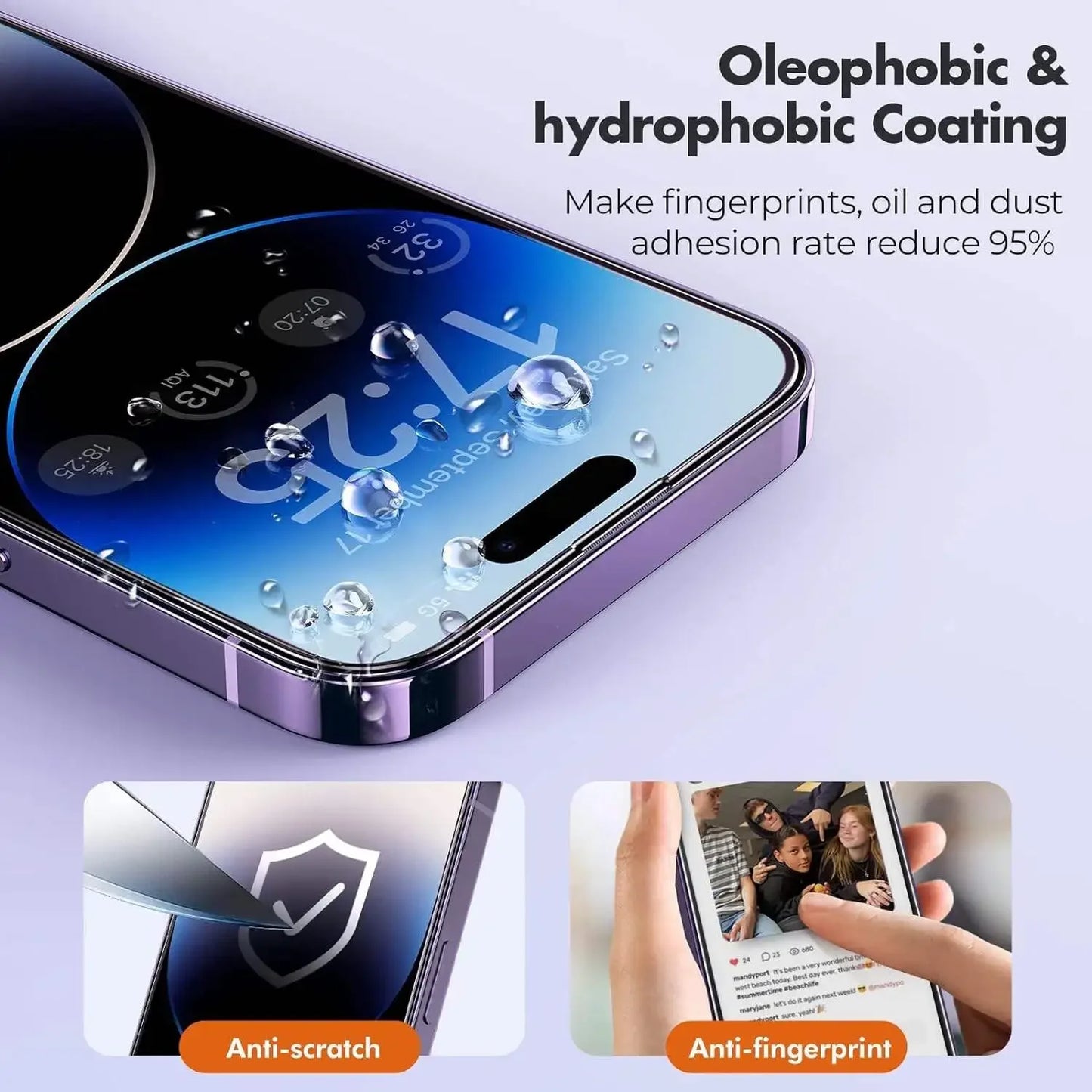 3Pcs Tempered Glass For iPhone 15 14 13 12 11 Pro Max Mini X XS Max XR 8 7 6 Plus Screen Protectors Film For iPhone SE 2020 2022