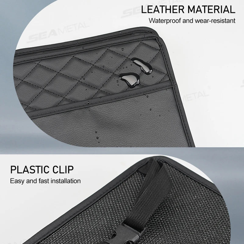 BLALION Multifunctional Car Seat Storage Bag Leather Storage Bag Garbage Bag Hanging Storage Bag Suitable For Most Car Models