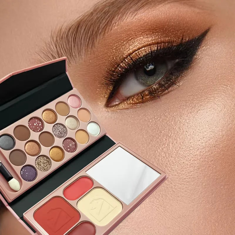 23 Color Shiny Eye Shadow Pocket Makeup Box Matte Powder Delicate Gentle White Small Portable Cosmetics