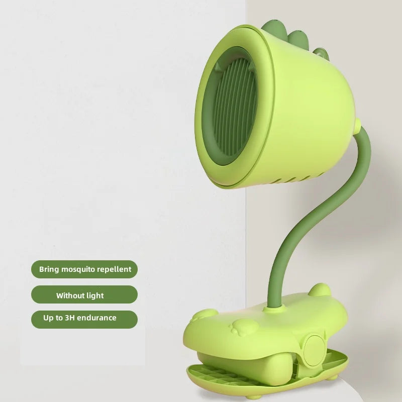 Baby Stroller Portable Fan USB Rechargeable Desktop Electric Fans 3 Speed Wind Automatic Rotary Fan Mosquito Repellent