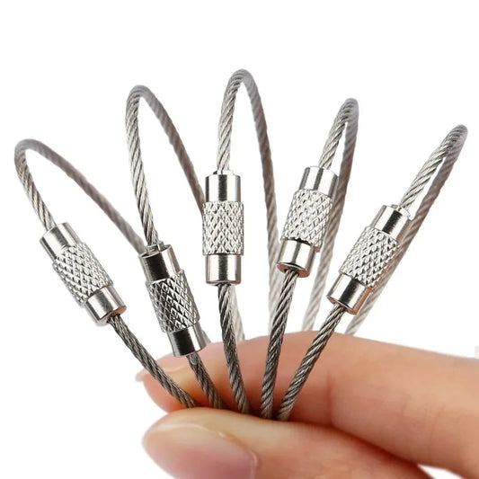 15CM Outdoor Tools EDC Camping Tools Tactical Equipment Multi Keychain Kit 304 Stainless Steel Wire Rope Keyring Travel Ch
