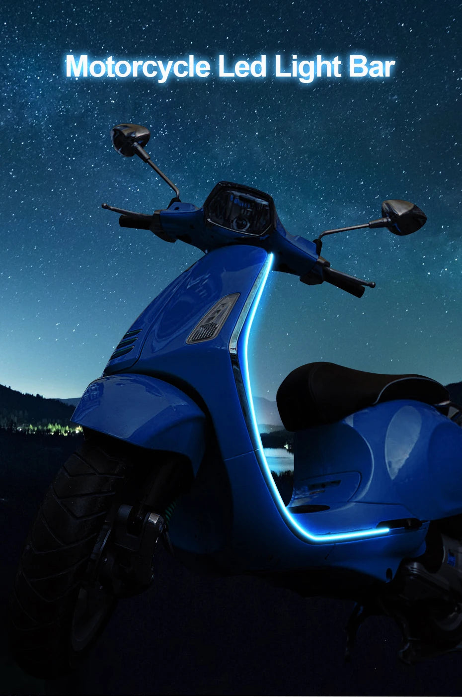 BLALION 12V Motorcycle LED Ambient Decorative Strip Light Car DRL Styling Flexible Atmosphere Lights APP Control Waterproof Lamp