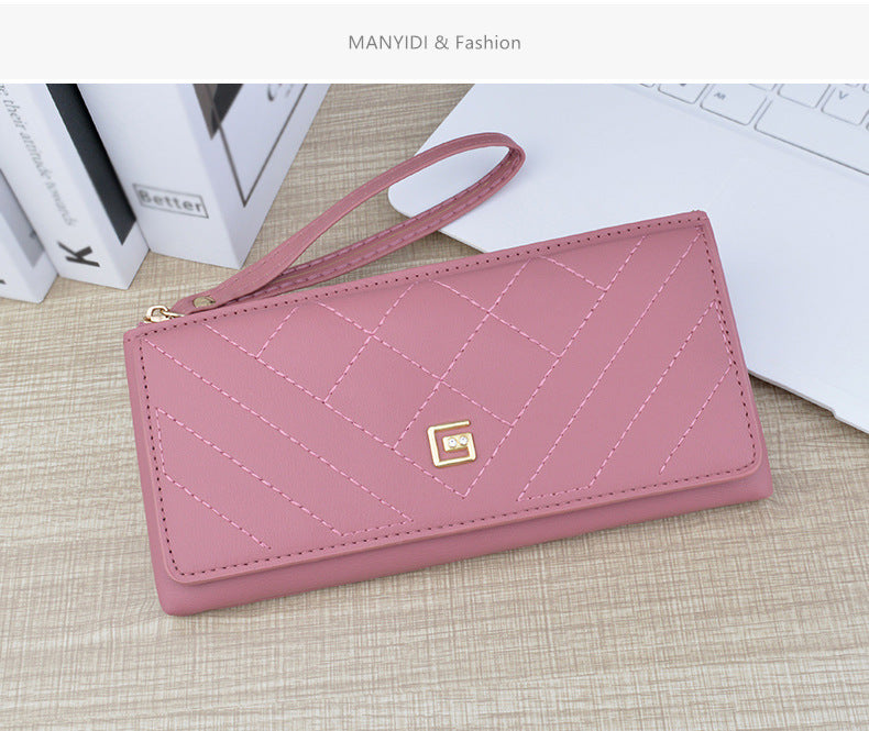 Women's Wallet Long Zipper Handheld Bag Fashionable, Simple, and Large Capacity Wallet Mom's Wallet Mobile Zero Wallet