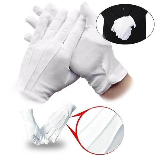 Fashion Design 1 Pair White Dress Gloves White Honor Guard Parade Santa Lady Men Check Hot Sale Solid Color Dress Gloves