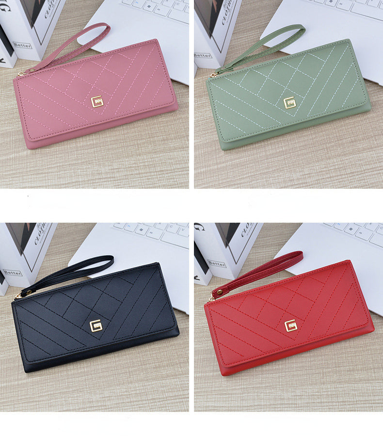 Women's Wallet Long Zipper Handheld Bag Fashionable, Simple, and Large Capacity Wallet Mom's Wallet Mobile Zero Wallet