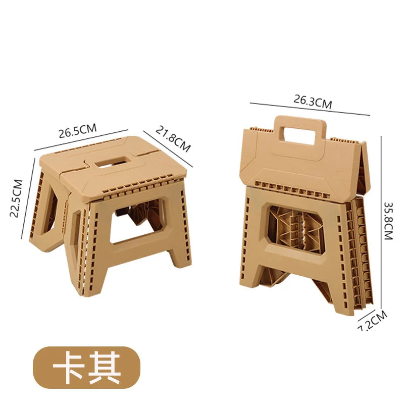 Folding stool, kindergarten low thickened maza stool, outdoor camping chair, household portable stall small bench