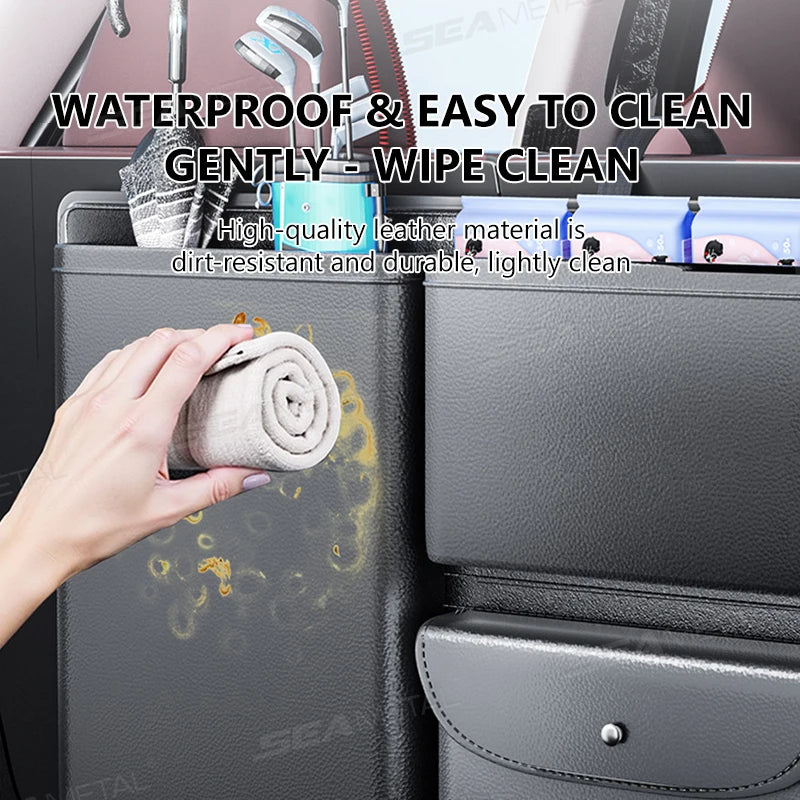 BLALION Car Trunk Hanging Storage Bag Back Seat Universal Large Capacity Leather Multi-pocket Auto Storage Cargo Rack Organizer