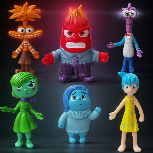 5/6pcs Disney Inside Out Kids Toy Figure Sadness Joy Anger Action Doll Toy Cake Decorative  Desk Ornament Kid Birthday Gift