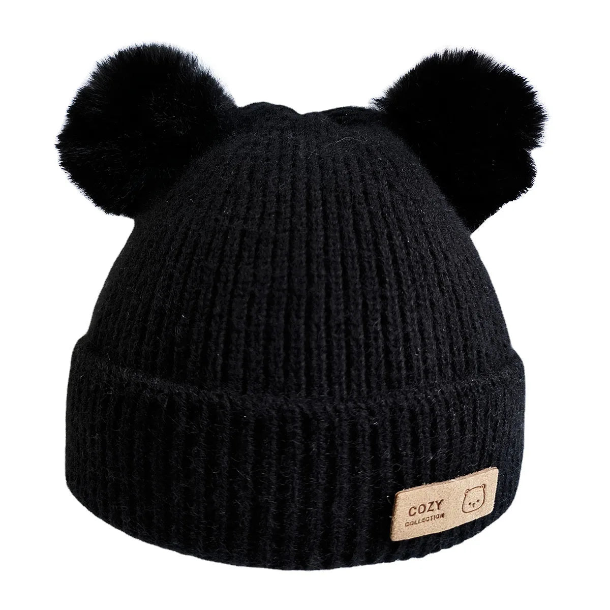 Cozy Winter Baby Hat Soft Cartoon Mouse Head Hat for Girls Boys Pom Pom Ball Hat for Kids Outdoor Warm Newborn Cap Infant Hats