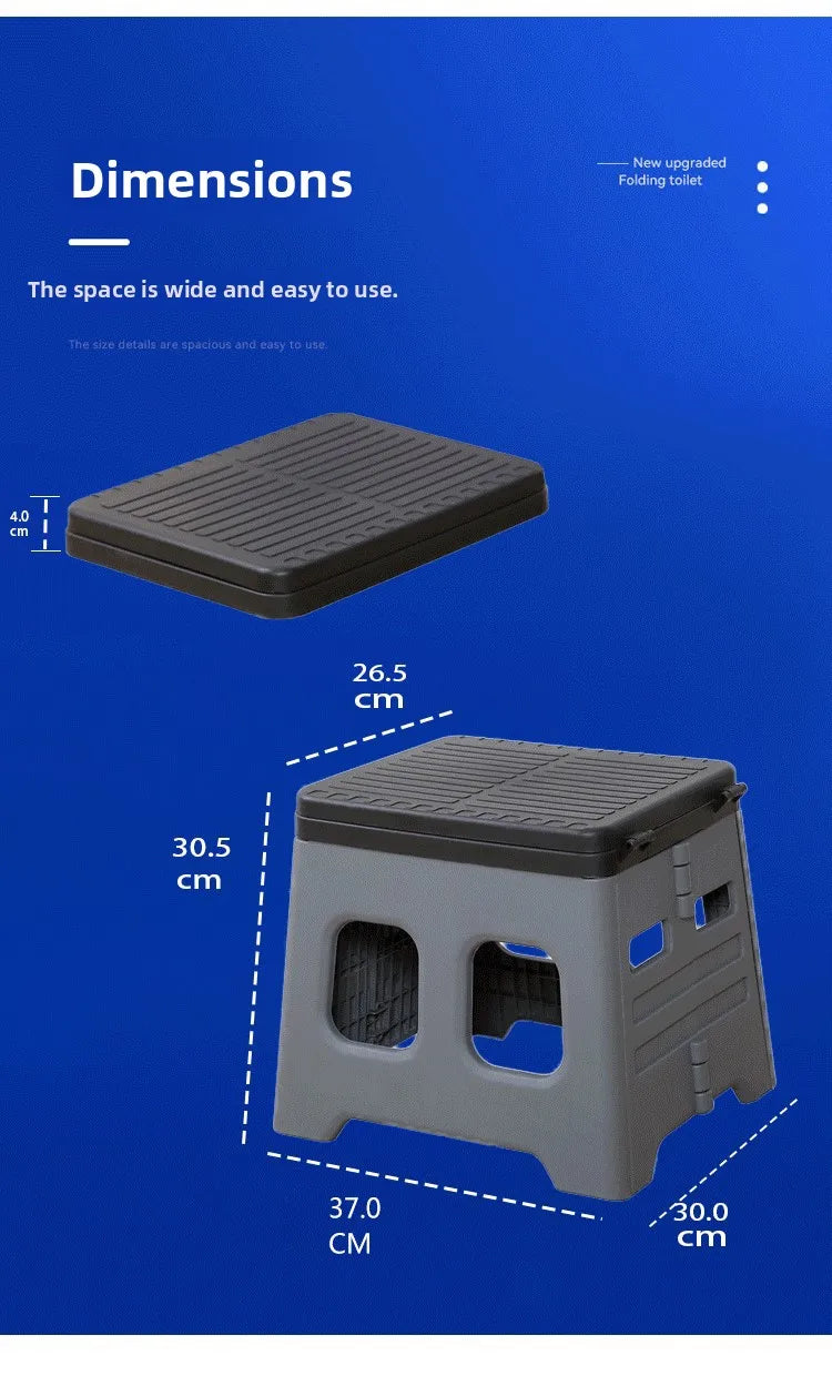 Outdoor camping stylefoldable toilet travel self-driving car toilet emergency portable toilet stool toilet stool