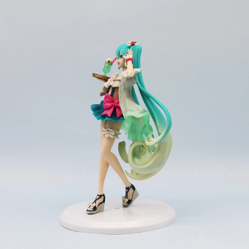 Judai Original Furyu Exceed Creative VOCALOID Hatsune Miku Melon Soda Float PVC Action Figure Model Doll Toys In Stock