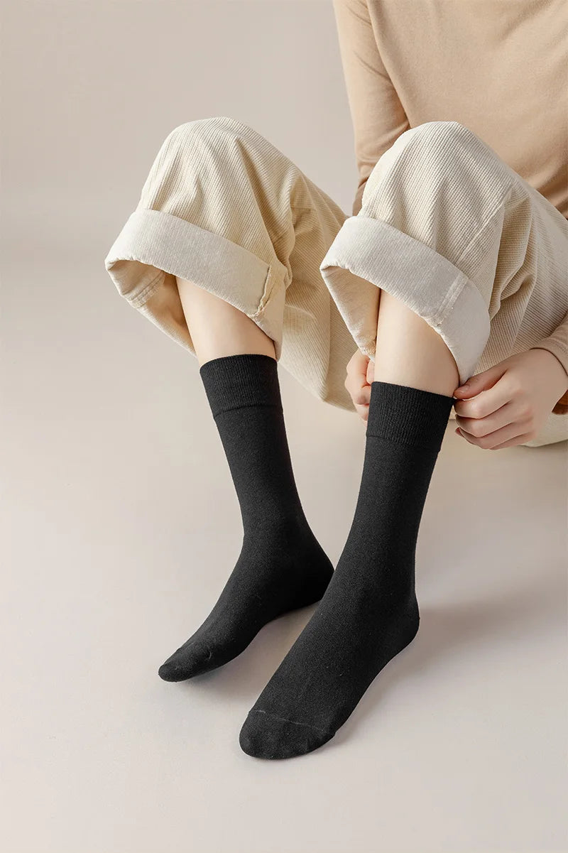 Socks women's Cotton Business Casual Soft Comfortable Solid Color Elastic Long Sock