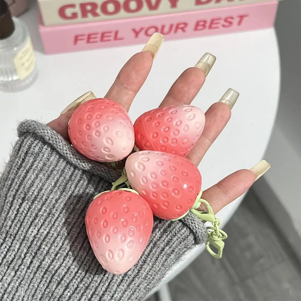 Mini Strawberry Warm Change Lip Balm Moisturizing Anti-dry Easy To Carry Anti-cracking Lipstick Colored Lip Gloss Makeup