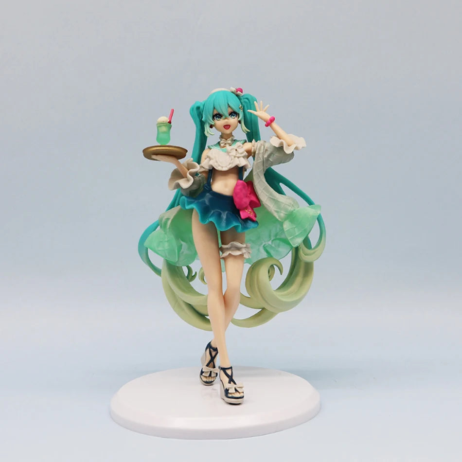 Judai Original Furyu Exceed Creative VOCALOID Hatsune Miku Melon Soda Float PVC Action Figure Model Doll Toys In Stock