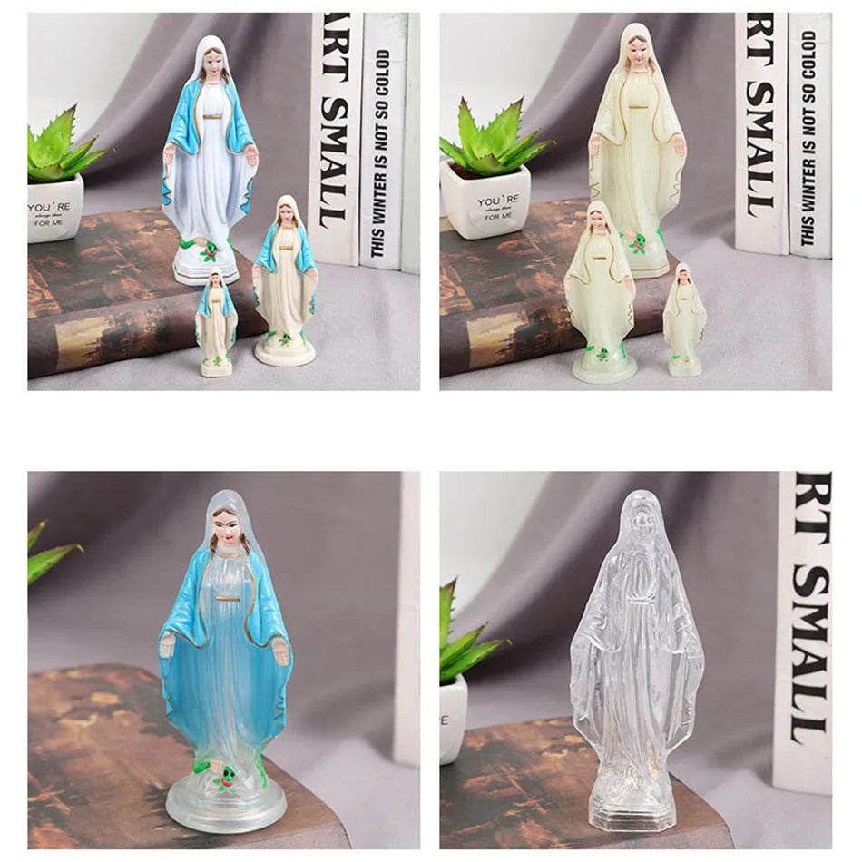 Small Catholic Mary Statue Madonna Handmade Virgin Mary Statue Jesus Desktop Home Decorative Ornaments 6.5-15cm