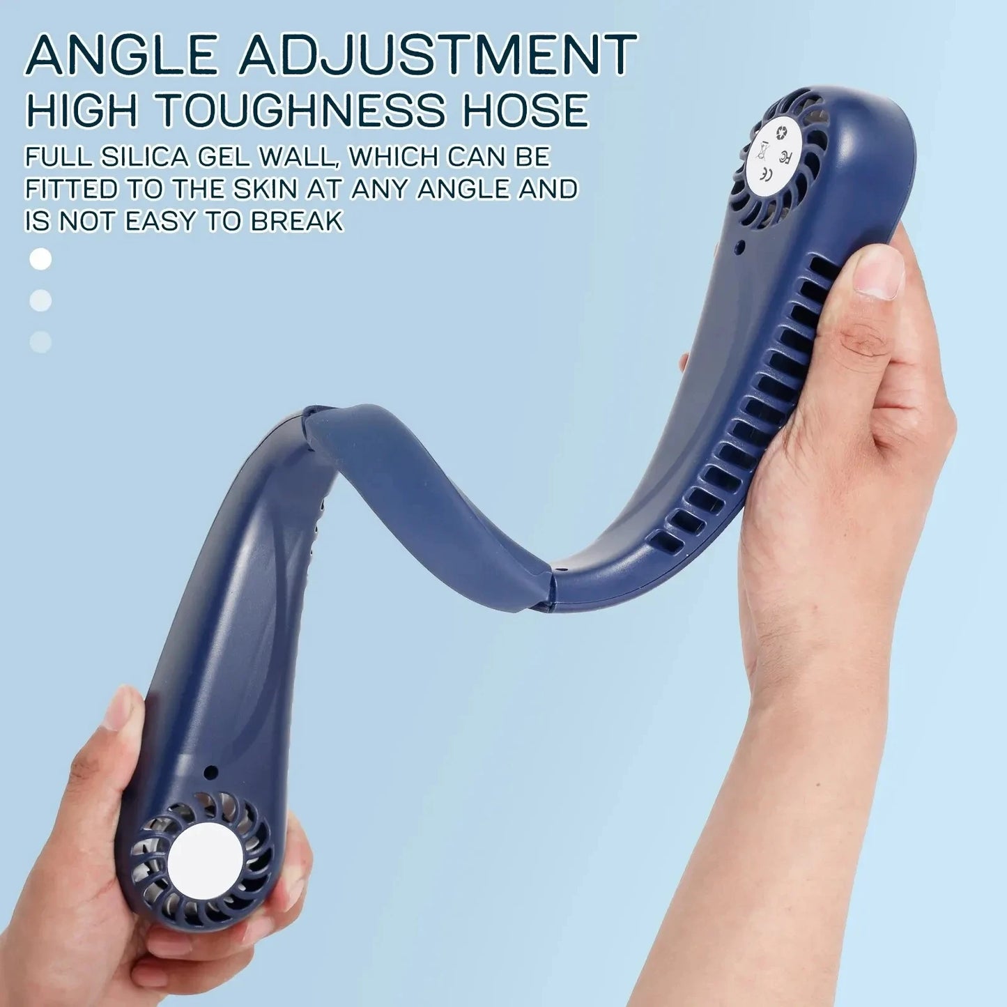 Portable Neck Fans Mini LED Digital Display Bladeless Fan 1200mAh USB Rechargeable Hands Free Cooling Fan with 5 Wind Speed