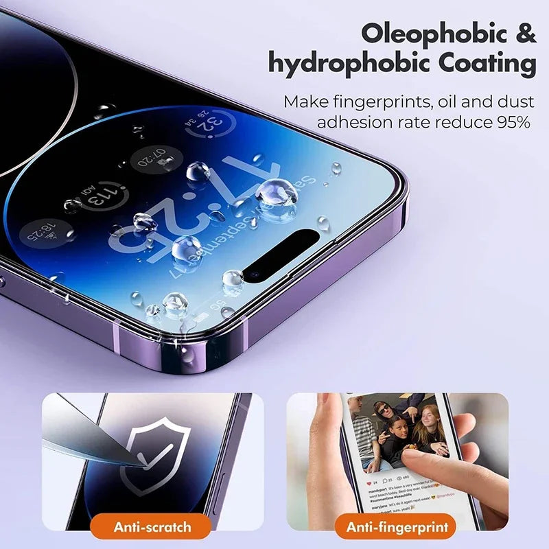 3Pcs Tempered Glass For iPhone 15 14 13 12 11 Pro Max Mini X XS Max XR 8 7 6 Plus Screen Protectors Film For iPhone SE 2020 2022