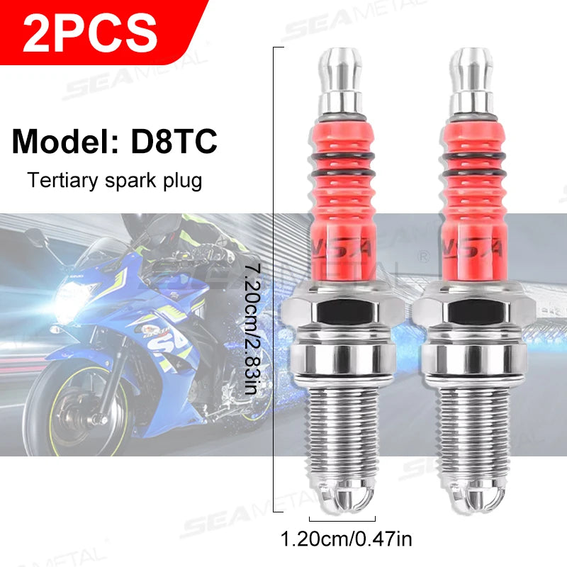 BLALION Racing Spark Plug 3 Triple Electrode A7TC D8TC For GY6 CG 50 70 110 125 150CC Motorcycle Atv Scooter Dirt Bike Go Kart
