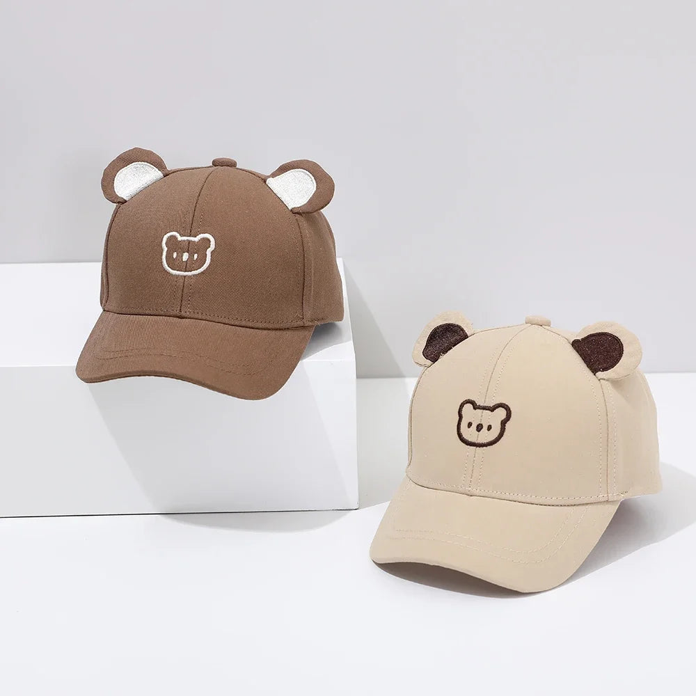 Baby Baseball Cap for Boys and Girls Visor Outdoor Snapback Hat Cartoon Cute Bear Toddlers Baseball Hat Summer Sun Hats for Kids