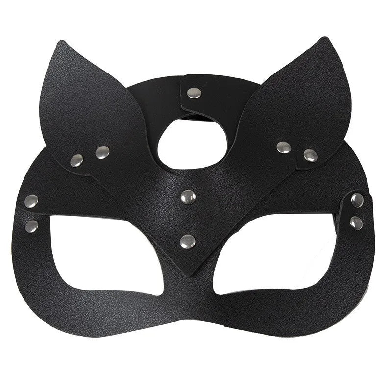 Women Sexy Mask Half Eyes Fox Cosplay Face Cat Faux Leather Masks Halloween Party Erotic Masquerade Adult Sex Toys Accessories