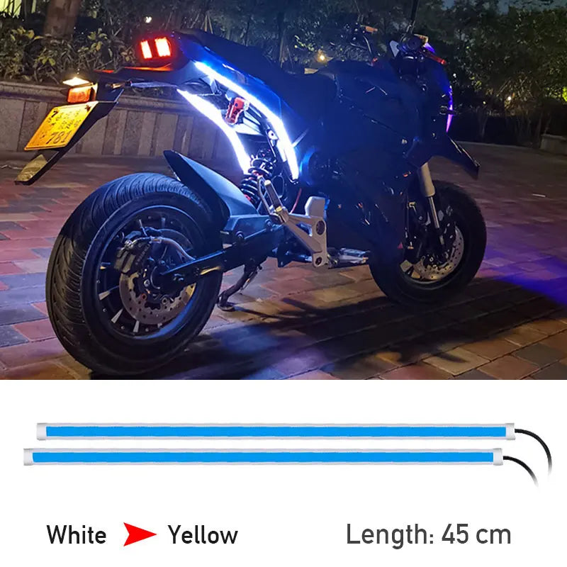 BLALION Motorcycle Turn Signal Lights LED Daytime Running Lights Tail Light DRL Waterproof Decoration Strip Brake Flowing Light