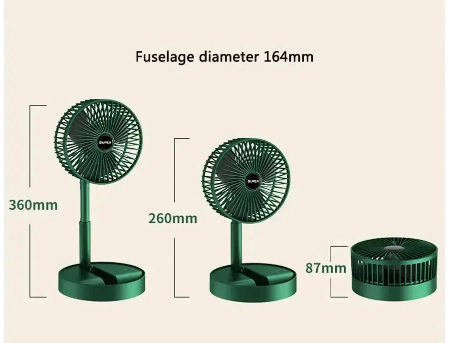 Mini Fan Desktop Foldable Retractable Portable Mini Fan rechargeable USB Home Low Noise High Duration Standby Mini Ceiling Fan