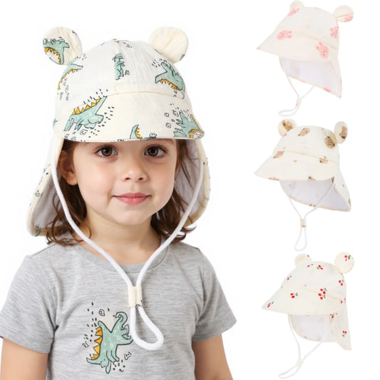 New Panama Autumn Baby Bucket Hat for Boys Girls Cartoon Breathable Mesh Children's Beach Shawl Sun Hat Kids UV Protection Cap