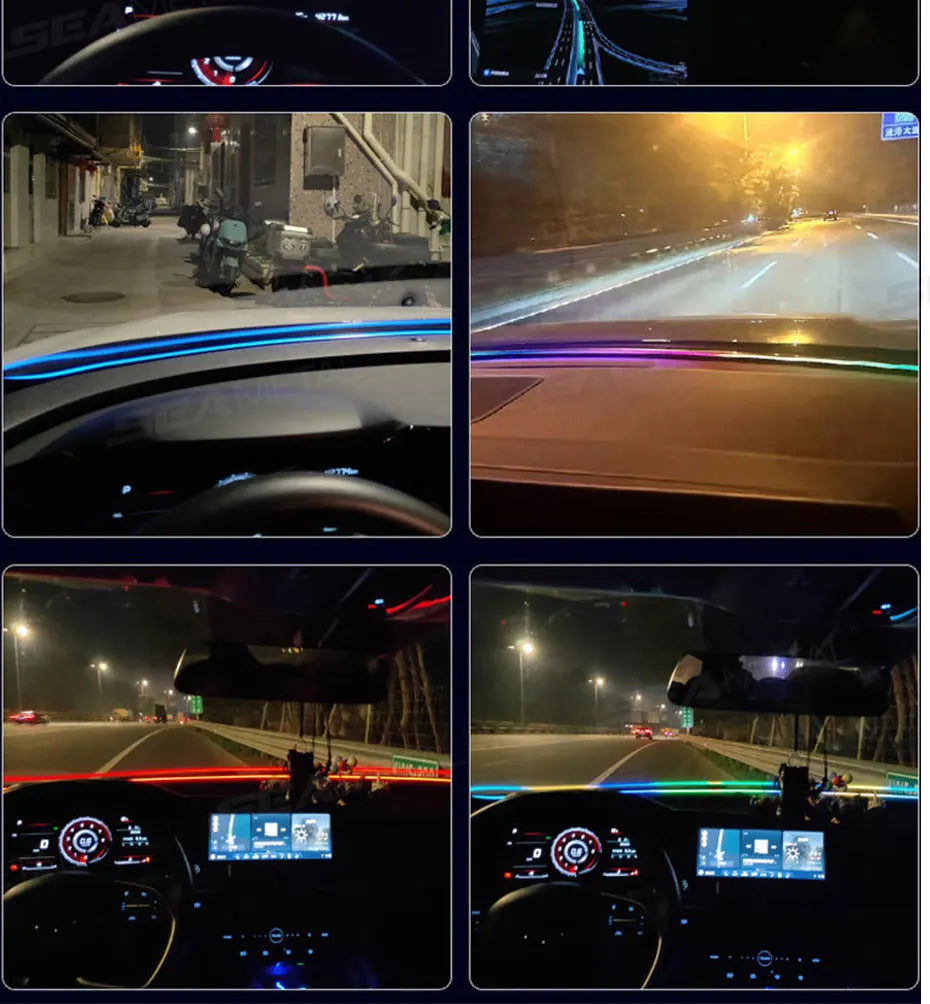 BLALION 140cm Car Ambient Lights LED Interior Wrap-Around Dashboard Sealing strip RGB Symphony Atmosphere Lamp USB APP Control