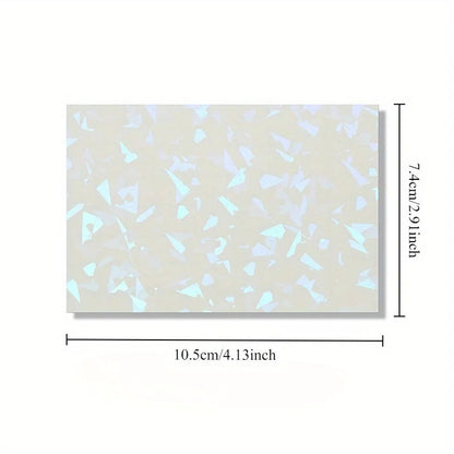 50/100 Sheets Holographic Broken Glass Cold Lamination Film Self-Adhesive Holographic Vinyl Sticker Waterproof Clear