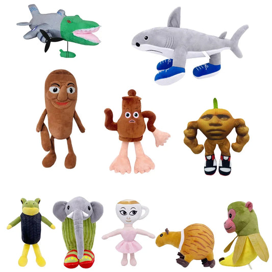 Italian Brainrot Tung Tung Tung Sahur Plush Toys 22-47cm Tungtung Sahur Tralalero Tralala Shark Plush Soft Stuffed Toy Doll Gift