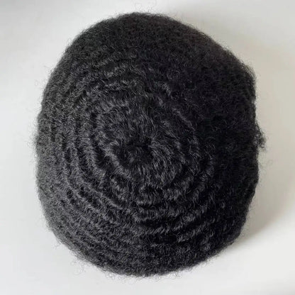 NLW 8mm Afro Curl Men Toupee 10*8 Hair replacement system for Men Full Lace Hair pieces Hair prosthesis  Hair units base