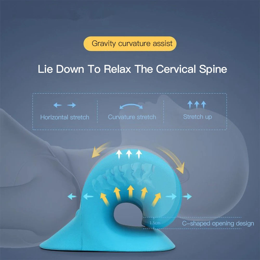 Neck Massage Pillow Neck Shoulder Cervical Chiropractic Traction Device Massage Pillow for Pain Relief  Spine Correction