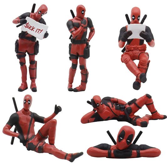 6 Desk Decoration Deadpool Car Home Office Marvel 8cm X-MAN Funny Cute Figure Kids Model Toys