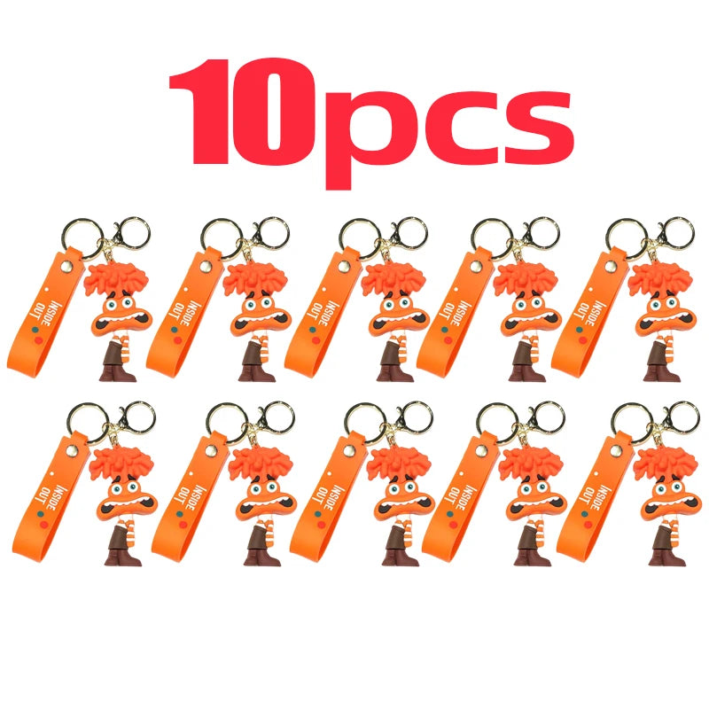 1-40PCS wholesale Inside Out 2 keychain Plush Cartoon Character keychain Pendant Personality Creative Glue Doll Small Pendant