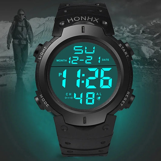 Kegllect Men Sports Digital Watch Waterproof Silicone LED Stopwatch Date Rubber Band Wrist Watches