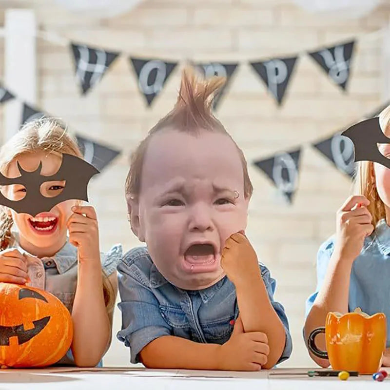 Crying Punk Baby Masque Creepy And Hilarious Latex Head Masque, Latex Head Cover For Halloween Cosplay Costume