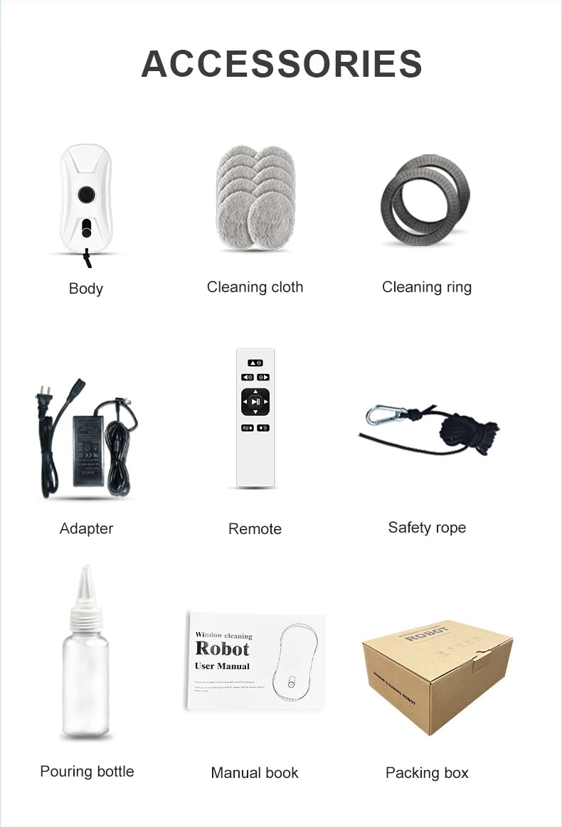 New In Automatic Robot Window Cleaner Vacuum Smart Home Appliance Clean Glass Windows Washer Window Washing Electric Floor Mops