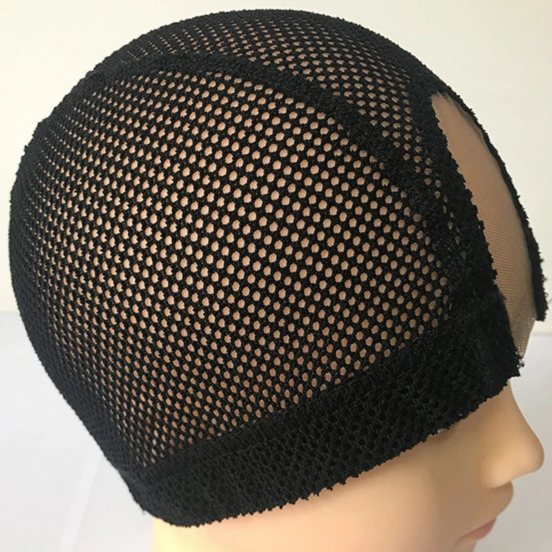 5Pcs 2X4U part Lace Wig Caps Spandex Mesh Dome Wig Cap For Making wig Elastic Dome Mesh Cap large holes Dome caps for men women