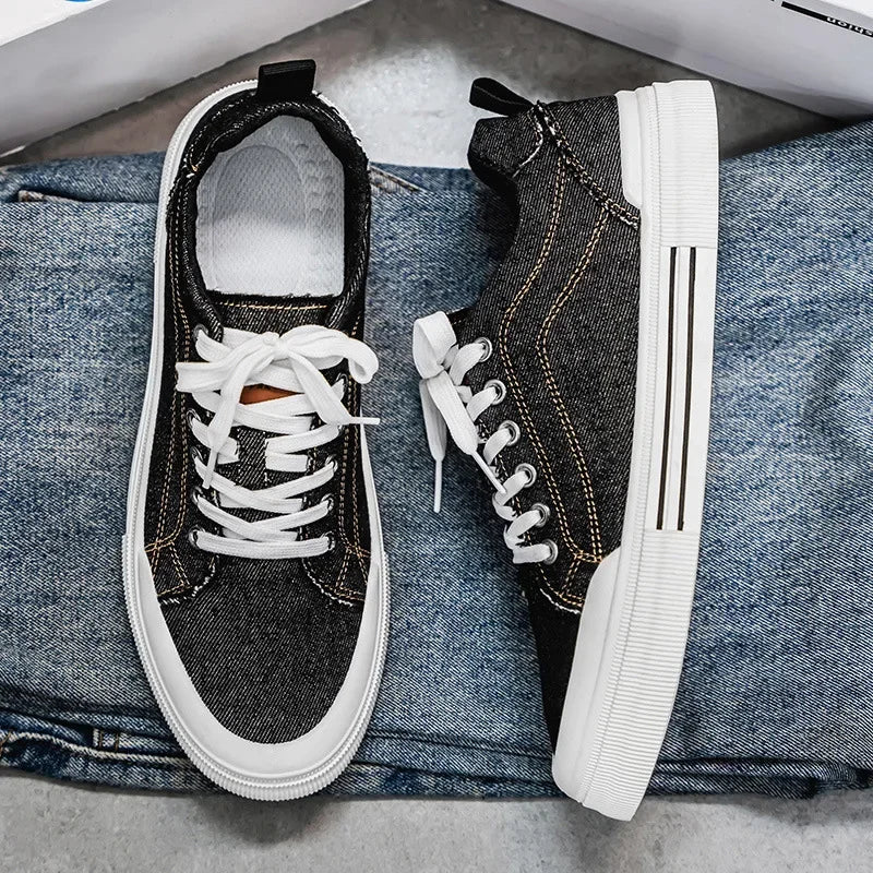 New Spring /Autumn Lightweight Breathable Men's Canvas Shoes Soft soled Casual Board Shoes Student Single Shoes