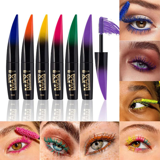 6 Color Extended Eye Black Long Lasting Waterproof Makeup Silk Smooth Eyelash Extension Cosmetics