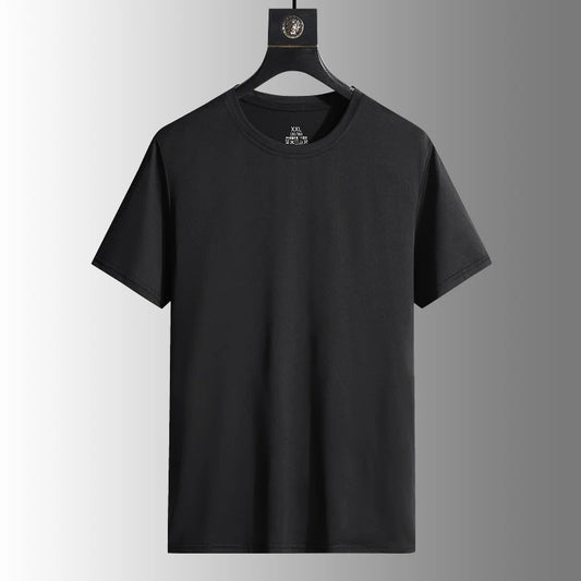 NASA GISS Bull Running Capacity Round Neck Mesh Ice Silk Short Sleeve T-shirt for Men's Summer Thin Loose Sports Quick Drying Br