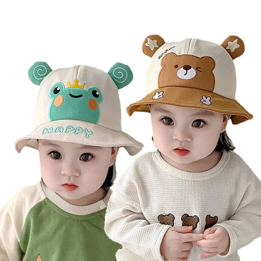 Baby Boy Sun Hat Kids Summer Fisherman's Hat Baby Girls Sun Cap Cute Bear Cartoon Frog Children Bucket Hat