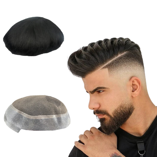 Toupee for Men NLW Human Hair Units and Hair prosthesis Mens Swiss Lace with Around PU Hair Replacement System AUS