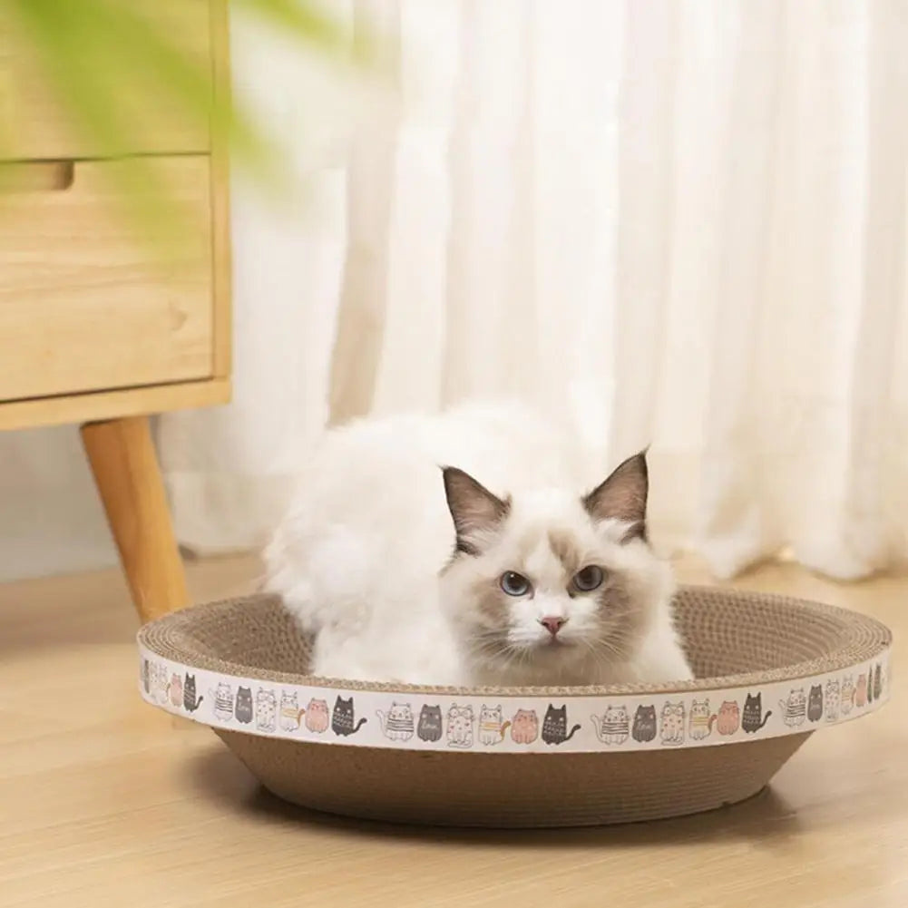 Corrugated Cat Scratcher Cat Scrapers Round Oval Grinding Claw Toys for Cats Wear-Resistant Cat Bed Nest Cat Accessories