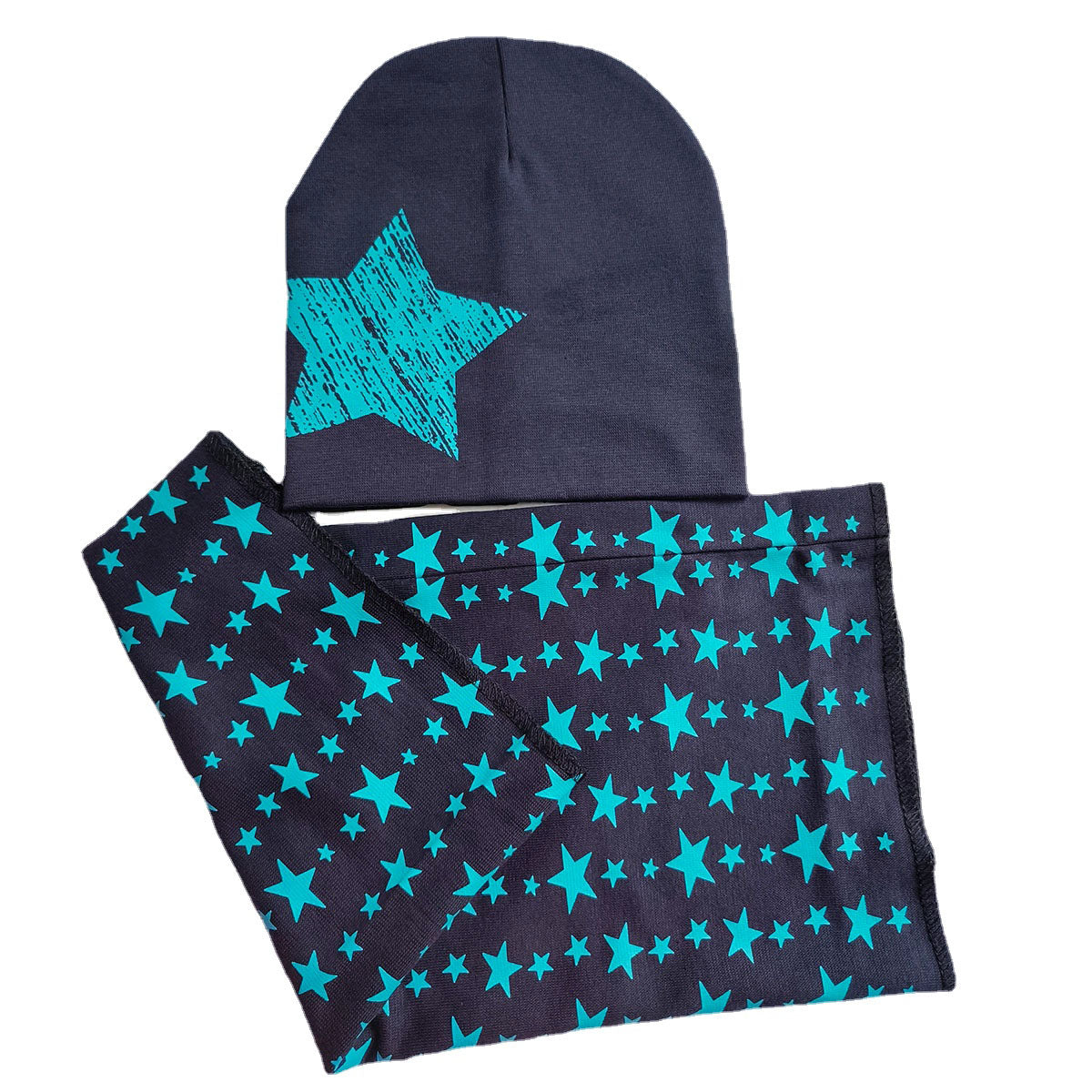 Spring Autumn 2PCS Baby Beanie Hat Scarf Stars Print Warm Toddler Hat Scarf for Girls and Boys Infant Hats Set Kids Skull Caps
