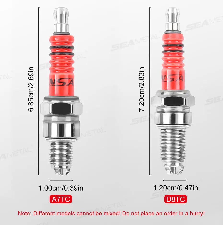 BLALION Racing Spark Plug 3 Triple Electrode A7TC D8TC For GY6 CG 50 70 110 125 150CC Motorcycle Atv Scooter Dirt Bike Go Kart