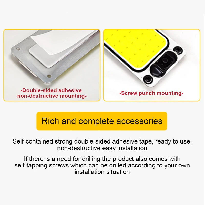 BLALION LED Car COB Light Interior Readling Lamp for Truck Van Boat Dome Lights High Brightness Panel Bulb with Switch 12V-24V