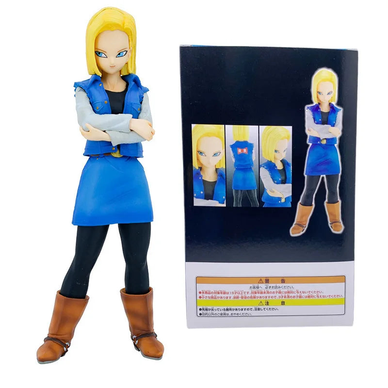 24CM Anime Dragon Ball Z Android 17 18 Figure Android 18 PVC Action Figures Collection Model Toys for Children Christmas Gifts
