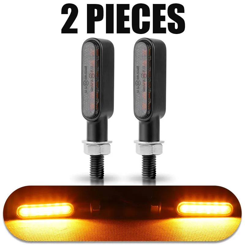 BLALION 2pcs 6 leds Motorcycle Indicators Mini LED Turn Signal Light Flasher Amber Lamp Blinker For Yamaha Kawasaki Cafe Racer