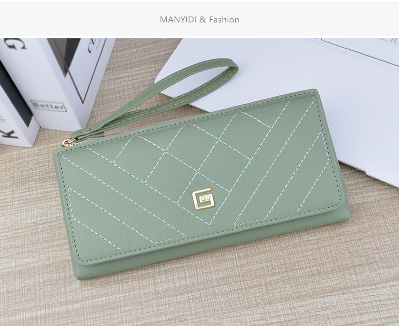 Women's Wallet Long Zipper Handheld Bag Fashionable, Simple, and Large Capacity Wallet Mom's Wallet Mobile Zero Wallet